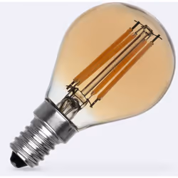 L' Ampoule LED Filament E14 6W 720 lm P45 Bougie avec une finition dorée est le choix idéal pour moderniser vos ampoules sans ...