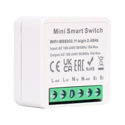 Commutateur WiFi Mini Compatible avec Interrupteur Conventionnel Blanc