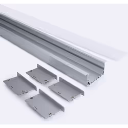 Le Profilé Aluminium Encastrable 2 m avec Capot Continu pour Rubans LED jusqu'à 45 mm nous permet une installation simple et  ...