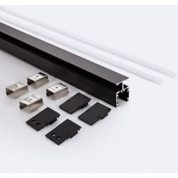 Efectoled - Profilé Aluminium en Saillie pour Moulure Double 2m Noir pour Rubans led jusqu'à 10 mm 2 m