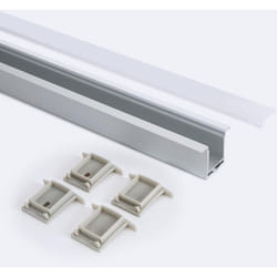 Efectoled - Profilé Aluminium Encastrable 2m avec Capot Continu pour Rubans led jusqu'à 19 mm 2 m