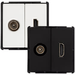Prise tv Mâle + hdmi Modern Noir