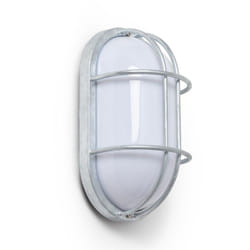 Plafonnier Extérieur Ovale 260x146 mm Hublot Acier Galvanisé Fjord Argent
