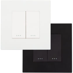 Interrupteur Double Bouton-Poussoir avec Cadre pc Modern Blanc