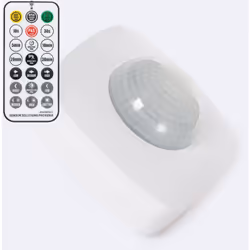 Détecteur de Mouvement blanc PIR 360º Spécial Couloirs pour intérieurs avec telecommande. Il dispose d'un capteur infrarouge  ...