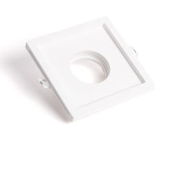 Colerette Downlight Intégration Plâtre/Pladur pour Ampoule led GU10 / GU5.3 Coupe 125x125 mm UGR17 Blanc