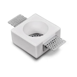 Collerette Downlight Intégration Plâtre pour Ampoule led GU10/GU5.3 Coupe 83x83 mm UGR17 Blanc