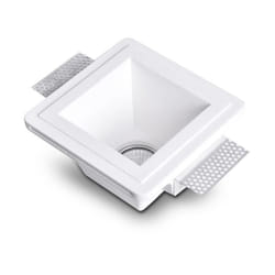 Efectoled - Collerette Downlight Intégration Plâtre/Pladur Carrée pour Ampoule led GU10/GU5.3 Coupe 153x153 mm UGR17 Blanc