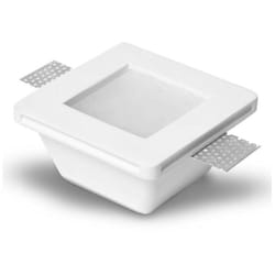 Collerette Downlight Intégration Plâtre/Pladur Carrée pour Ampoule led GU10/GU5.3 Coupe 123x123 mm Blanc