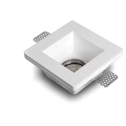 Efectoled - Collerette Downlight Intégration Plâtre/Pladur Carrée pour Ampoule led GU10/GU5.3 Coupe 123x123 mm UGR17 Blanc