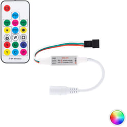 Contrôleur Variateur Mini Ruban led rgbic Numérique spi 5-24V dc avec Télécommande rf rgb