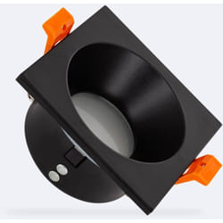Collerette Downlight Carrée IP65 pour Ampoule led GU10 Coupe Ø75 mm Noir