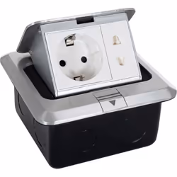 La Base Multiple Encastrable 1 Prise Type F + 1xT8 a un design élégant et discret pour votre maison grâce à son bouton qui pe ...