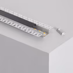 Profilé Aluminium Encastré dans Plâtre / Plaque de Plâtre 2m pour Ruban LED Double qui nous permet une installation simple et ...