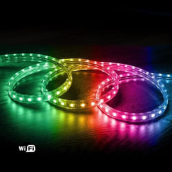 Efectoled - Ruban Led Rgb 220v Smd 60 Led/m 10w/m Largeur 16mm Coupe 100cm Ip65 Contrôle Wifi 10 M