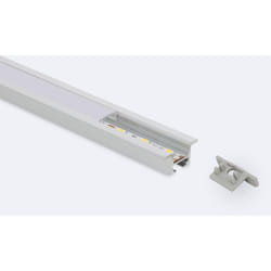 Efectoled - Profilé Aluminium Encastré Plafond avec Clips 1m pour Rubans led jusqu'à 12mm Capot translucide 2 m