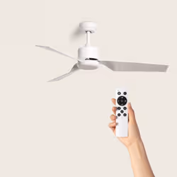 Ventilateur de plafond silencieux Minimal Blanc 132 cm Moteur DC 40 W avec option d'ajout d'une source lumineuse avec technol ...