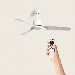 Ventilateur de plafond Silencieux Minimal Blanc 132cm Moteur DC Blanc Sans lumière, Télécommande, Wifi: False