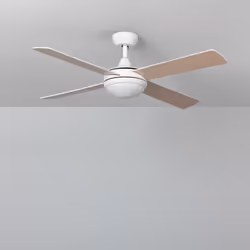 Le ventilateur de plafond silencieux Blanc Navy avec moteur à courant continu de 132 cm avec option d'ajout d'une source lumi ...