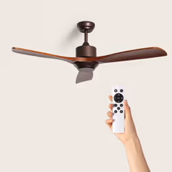 Ventilateur de plafond silencieux Forest Marron 132 cm Moteur DC 40 W avec option d'ajout d'une source lumineuse avec technol ...