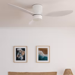 Le Ventilateur de Plafond Silencieux Weimar Blanc 132cm de 40W avec option d'ajout d'une source lumineuse avec technologie LE ...