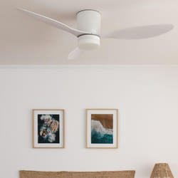 Efectoled - Ventilateur de Plafond Silencieux Weimar Blanc 132cm Moteur dc Blanc Avec lumière, Télécommande, Wifi:
