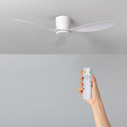 Efectoled - Ventilateur de Plafond Silencieux Weimar Blanc 132cm Moteur dc Blanc Sans lumière, Télécommande, Wifi: