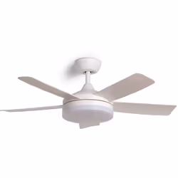 Le Ventilateur de Plafond Silencieux Patroclo Blanc 106 cm 35W intègre une source lumineuse à technologie LED et CCT d'une pu ...