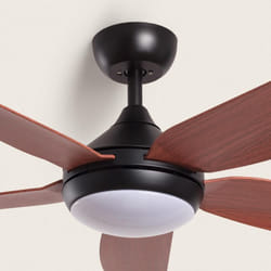 Efectoled - Ventilateur de Plafond Silencieux Dokós 122cm Motor dc Noir Avec lumière, Contrôleur mural + télécommande, Wifi: False