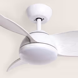 Le Ventilateur de Plafond Silencieux Poros 35W 76cm Moteur DC est une solution de ventilation et d'éclairage LED intégrée qui ...
