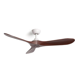 Ventilateur de Plafond Silencieux Extérieur Spetses 132cm Moteur dc Bois de noyer Sans lumière, Contrôleur mural + télécommande, Wifi: True