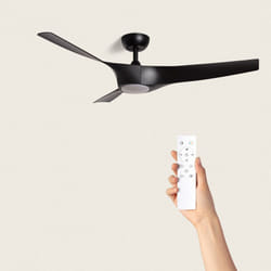 Efectoled - Ventilateur de Plafond Silencieux Egina Noir 132cm Motor dc Noir Avec lumière, Télécommande, Wifi: False
