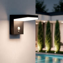 Efectoled - Applique Murale Solaire Led 5w Aluminium Avec Détecteur De Mouvement Edwan Noir