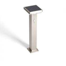 Balise Extérieure sur Pied Solaire led 5W 50cm Aluminium avec Détecteur de Mouvement Barton Square Argent