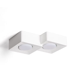 Efectoled - Plafonnier Plâtre 2 Spots Quman Blanc