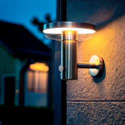 Applique Murale Extérieure Solaire Led 5w Aluminium Avec Détecteur De Mouvement Barton Argent