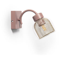 Lampe Murale Métal et Verre Aziel Rose maquillage