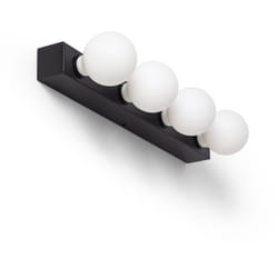 Lampe Murale Salle de Bain Métal 4 Spots Aizkra Noir