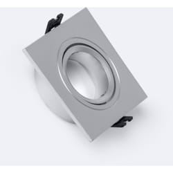 Efectoled - Collerette Downlight Carrée Orientable pour Ampoule led GU10/GU5.3 Coupe ø 75mm Argenté