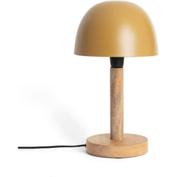 Efectoled - Lampe à Poser Métal et Bois Mallavi Jaune