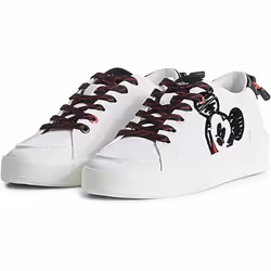 Baskets Femme - DESIGUAL - Mickey Mouse Vintage - Blanc - Lacets - Semelle épaisse