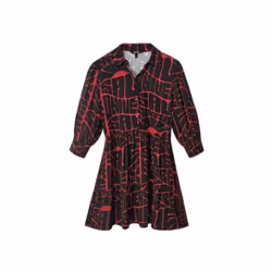 Robe femme Desigual Cira - noir/rouge - XL
