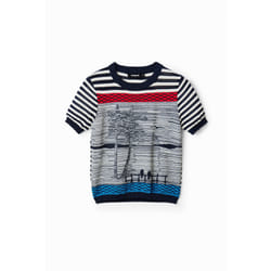 T-shirt marinière maille femme Desigual
