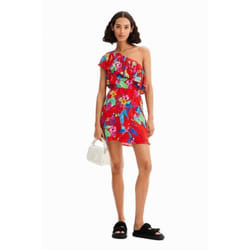 Robe courte asymétrique tropicale femme Desigual