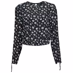 T-shirt court froncé fleurs femme Desigual