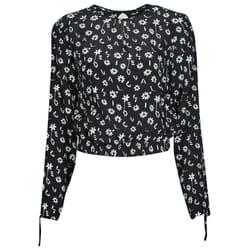 T-shirt court froncé fleurs femme Desigual