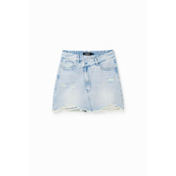 Mini jupe jeans ceinture croisée femme Desigual - S