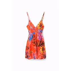 Robe courte découpes tropicale femme Desigual