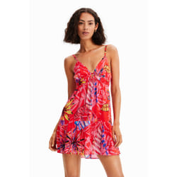 Robe courte découpes tropicale femme Desigual