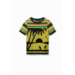 T-shirt paysage maille femme Desigual